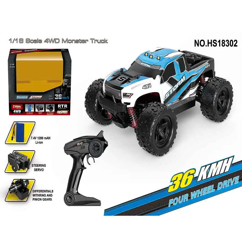Высокая скорость RC Внедорожный гоночный автомобиль HS18301/HS18302 1/18 2 4 ГГц 4WD 36 км/ч