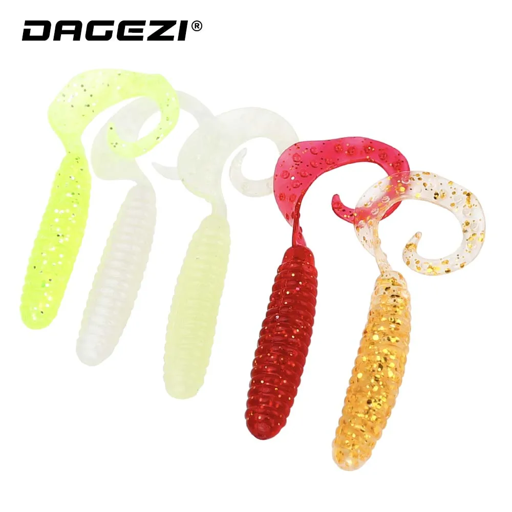 Мягкая рыболовная приманка DAGEZI 3 шт./лот 2 г/4 см светящаяся червь из личинки