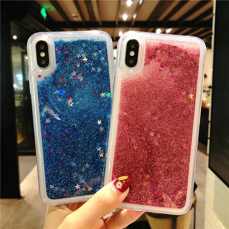 Quicksand Liquid Dynamic Silicone Glitter Case For iphone X Cover TPU Phone Cases iPhone 6 6s 7 8 Plus Bling Fundas |