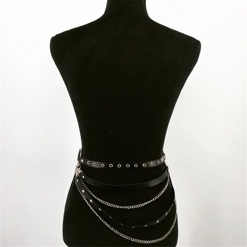 2019 модные кожаные женские поясные ремни в стиле панк металлические заклепки