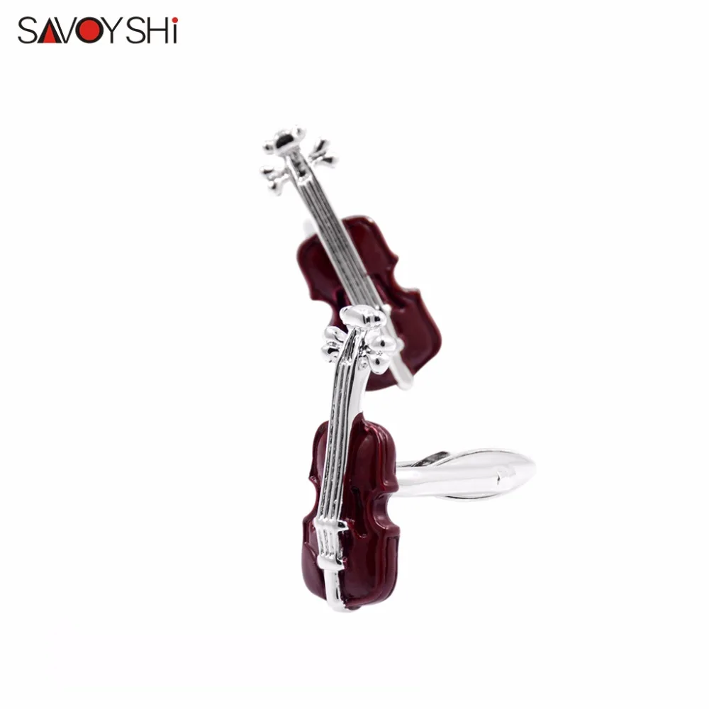 Запонки SAVOYSHI с коричневой краской для скрипки для мужских рубашек, брендовые высококачественные классические модные запонки, свадебные ювелирные изделия, abotoaduras