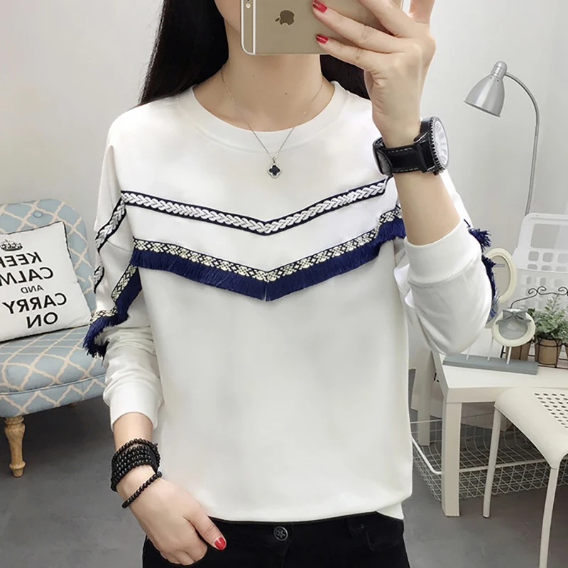 shintimes Tassel Women Sweatshirt Patchwork Batwing Sleeve Plus Size Woman Sudaderas Mujer 2019 Casual Womens Hoodie Sweat Femme | Женская