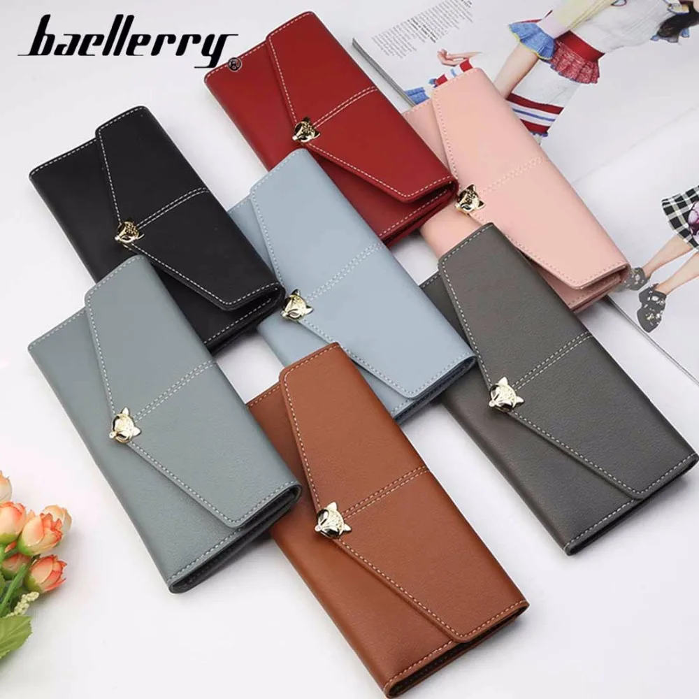 2018 кошельки для женщин baellerry Fox длинный PU кожаный красный женский кошелек карман