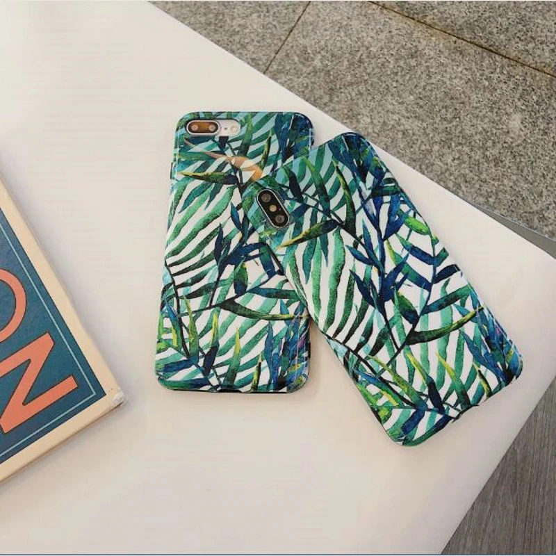 Flower Leaves Print Phone Case For iPhone 6 6S Plus XR XS Max Soft Silicone Covers Summer Plants Cases X 7 8 |