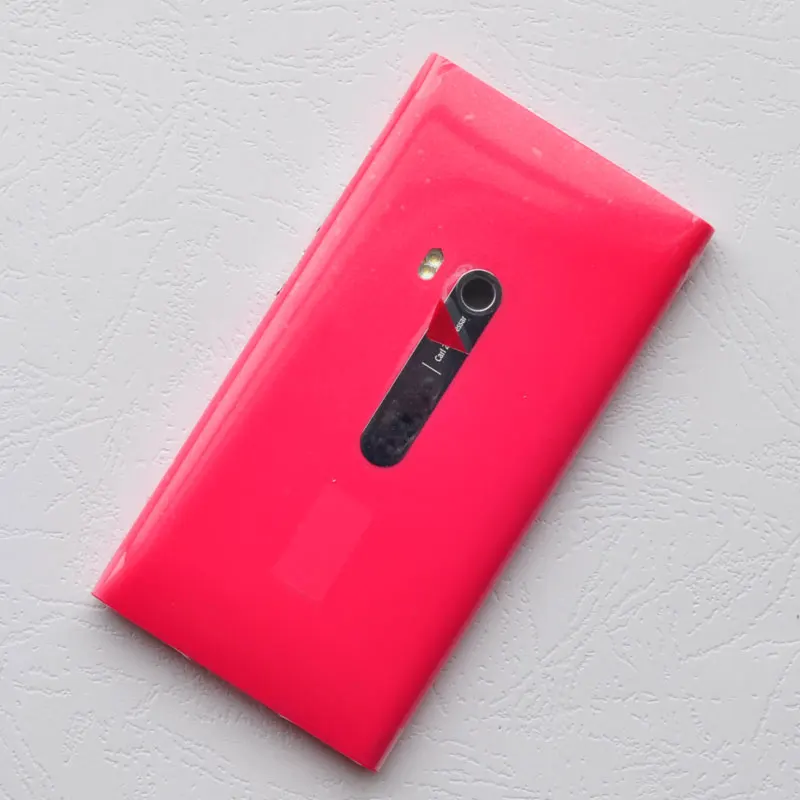 Pink BINYEAE Алюминий Батарея крышка Редкие Корпус для Nokia N9 задний Чехол с боковыми кнопками+ лоток+ Камера объектив+ логотип N9 Запчасти - Цвет: Pink