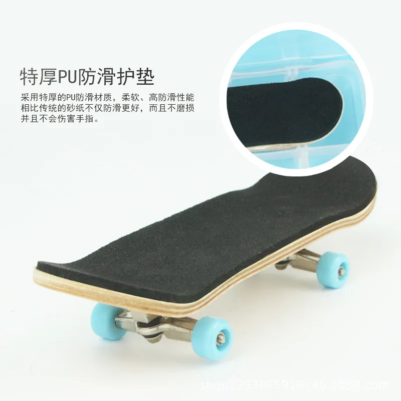 

Professional Type Bearing Wheels Skid Pad Maple Wood Finger Skateboard Alloy Stent Bearing Wheel Fingerboard Novelty Kids Toys