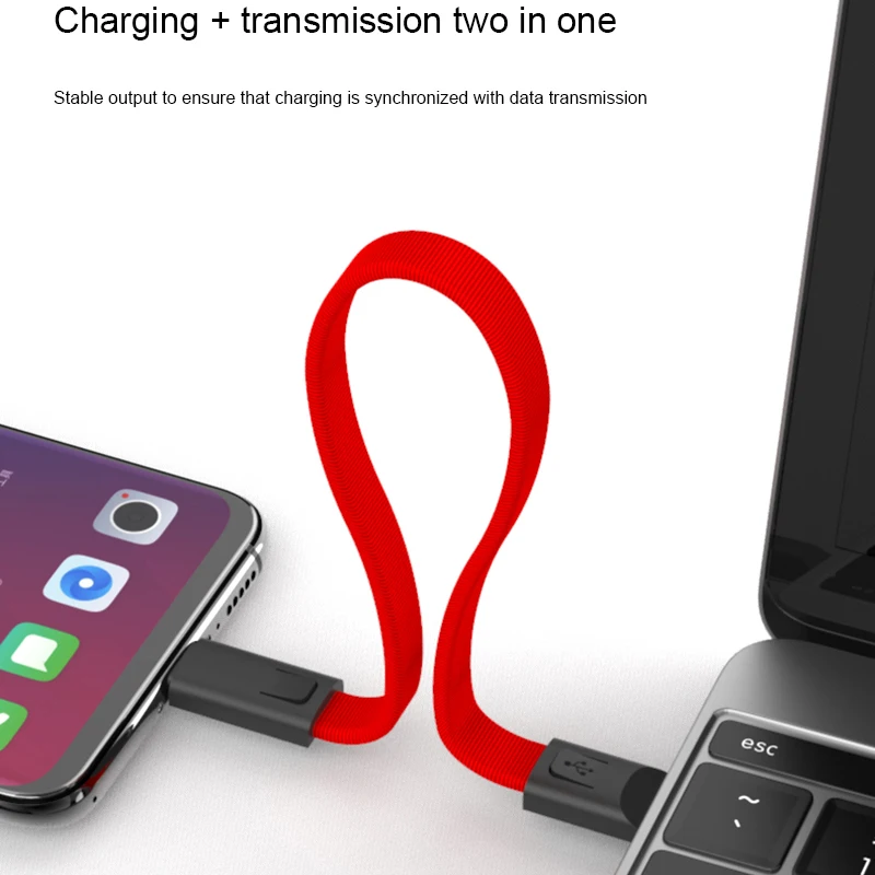 Шнурок для ключей кабель зарядного устройства типа C Galaxy S8 S9 S10 Plus Huawei Xiaomi USB Type