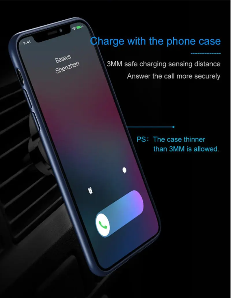 Baseus автомобильное крепление Qi Беспроводное зарядное устройство для iPhone X 8 samsung Note 8 S8 S7 быстрая Беспроводная зарядка Магнитная Автомобильная Подставка для телефона