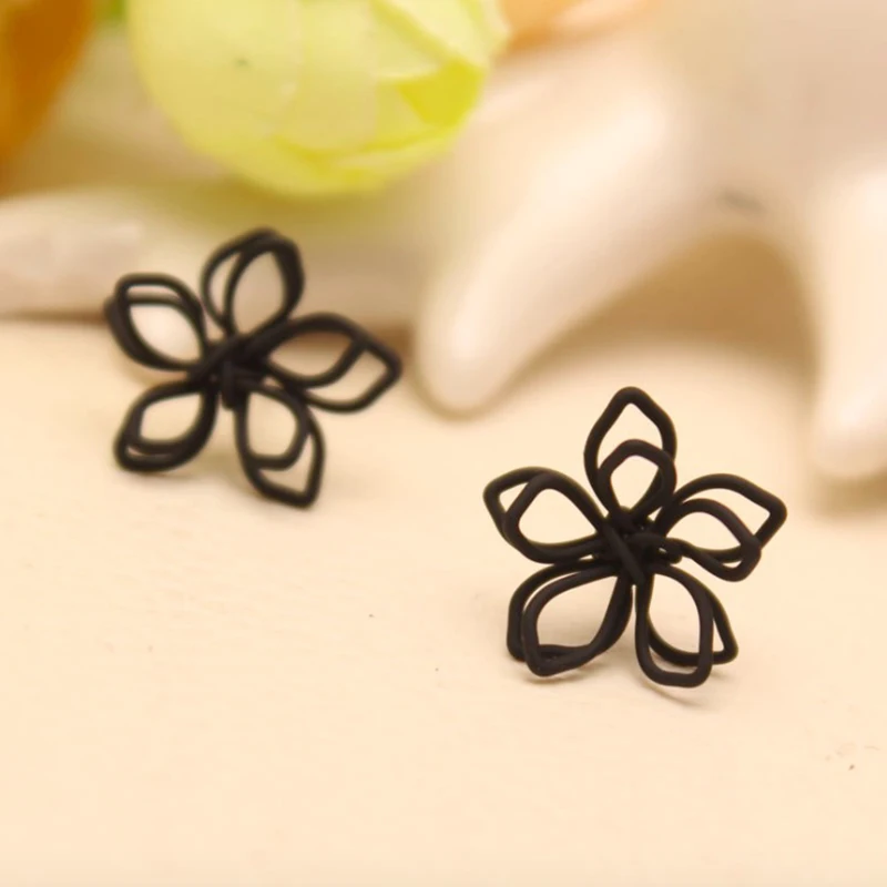 Корейский Стиль Горячая Hand Made Тканые Трехмерной Полые цветы Лотоса Серьги