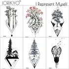 Временная татуировка IORIKYO, черная Геометрическая старая сосна, наклейки на руку для женщин и мужчин, модные водостойкие татуировки, Переводные татуировки в лесу