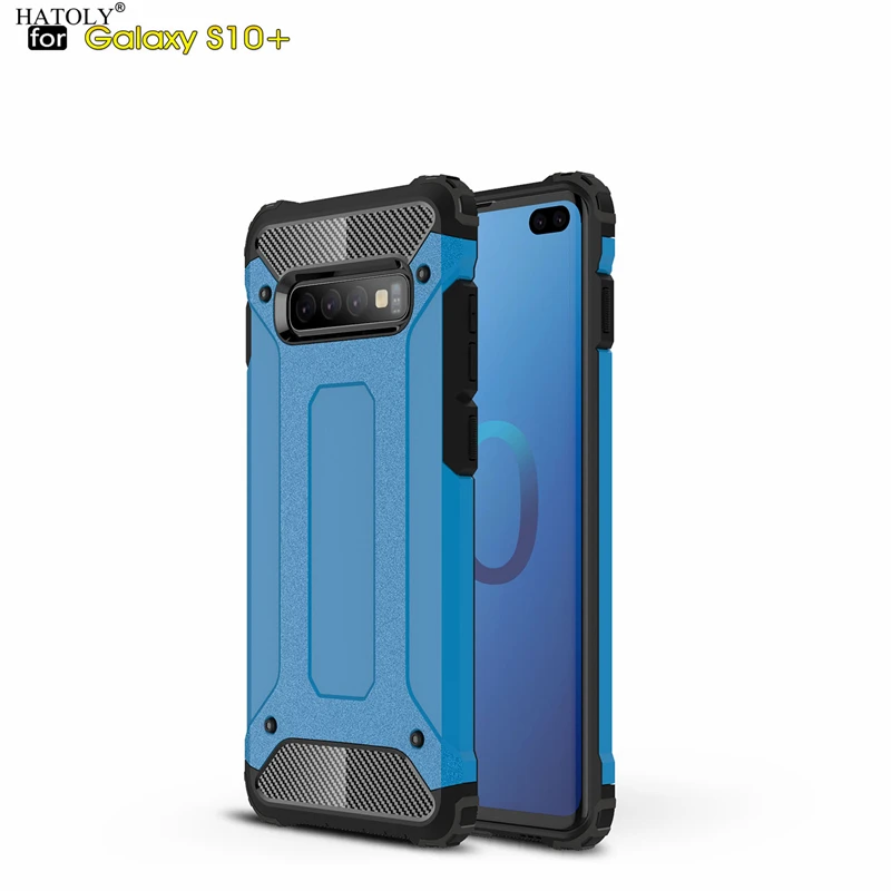 HATOLY For Coque Samsung Galaxy S10 Plus Case Heavy Armor Slim Hard Rubber Cover Silicon Phone for S10Plus | Мобильные телефоны и
