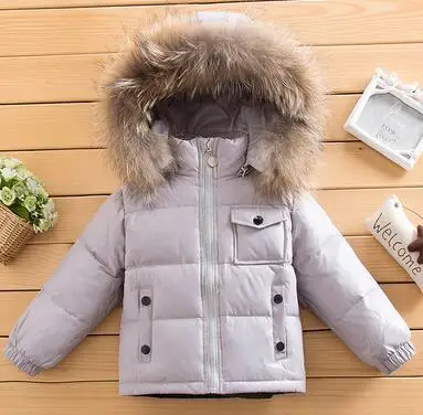 Winter Snow Wear Big Fur Collar Hooded Down& Parkas Boys Warm Winter Down Jackets Girls Outdoor 90% White Duck Down Coats - Цвет: Model 3