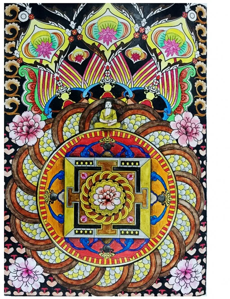 100 страниц Мандала раскраска для детей взрослые &quotАнтистресс&quot художественная