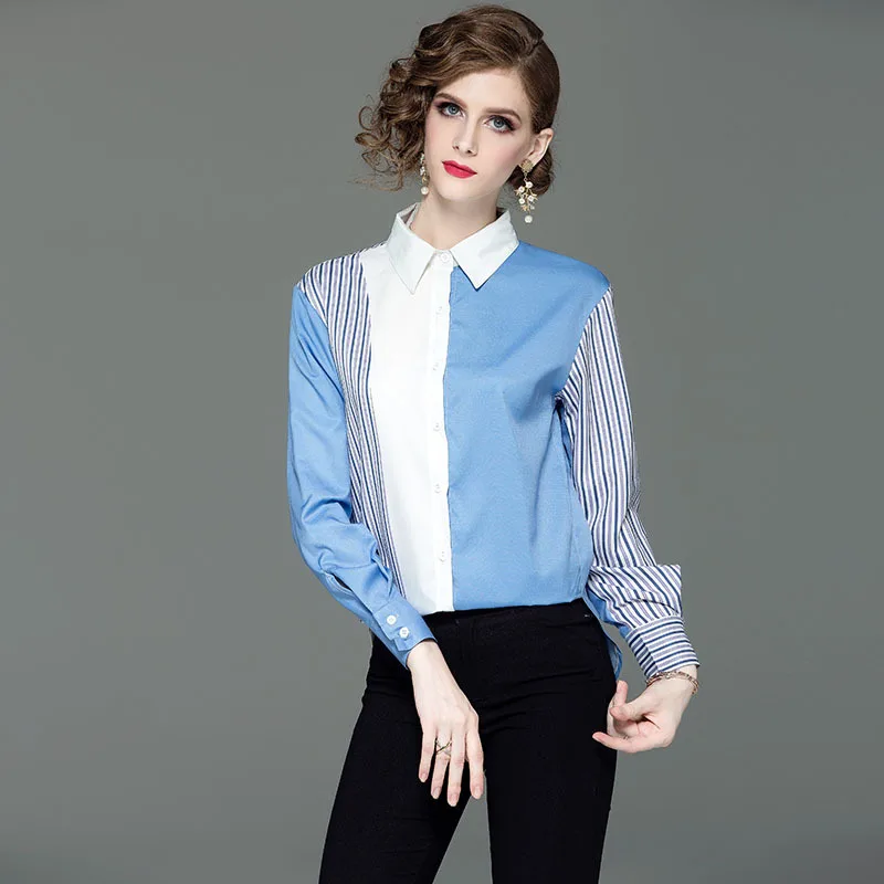 Женская блузка-рубашка в полоску с рисунком | одежда