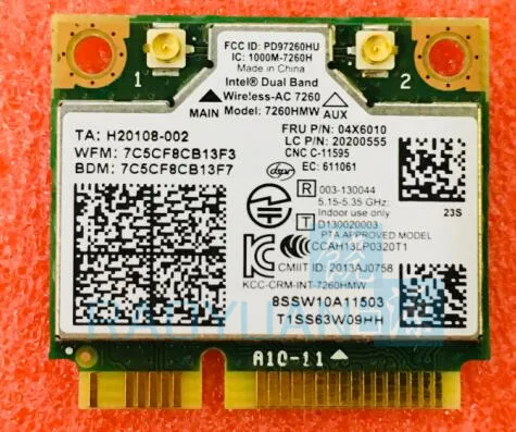 Для intel Dual Band wireless-AC 7260HMW 7260AC FRU: 04W3814 04X6010 половина Mini PCI-e wifi карта для THINKPAD S1 S440 S540 E440 E540