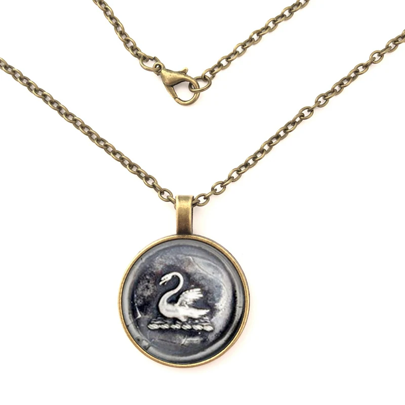 GDRGYB ожерелье с подвеской в виде Эммы лебедя винтажное из стекла ювелирное