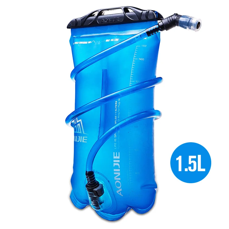 1500ml AONIJIE открытый мешок для воды 1.5L 2L 3L для кемпинга, пеших прогулок, велоспорта, бега, складной PEVA спортивный гидратационный пузырь - Цвет: 1500ml