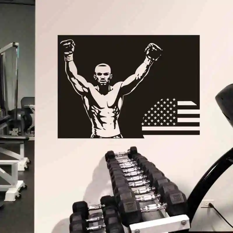 Боксерские настенные стикеры Kick Boxer Play перчатки Бесплатные боевые плакаты