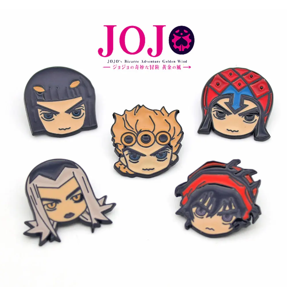 Jo невероятное приключение значок Леоне Abbacchio Giorno Giovanna Сьерра нержавеющая сталь
