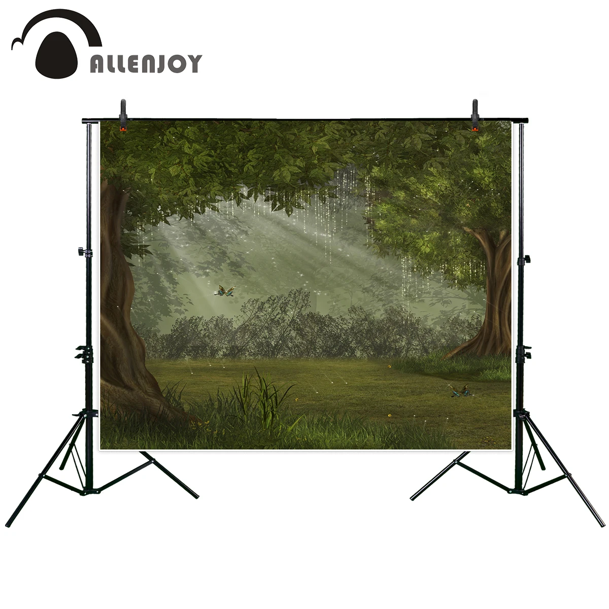 Allenjoy фон для фотосъемки зеленый фантазийный лес Бабочка 3D Рисунок мечтательная