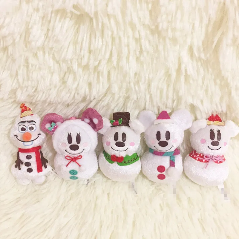 5pieces 1 компл./лот 6 см мультфильм мини мышь Снеговик Рождественский стиль кукла кулон украшение домашнего автомобиля декорация Рождественский подарок - Цвет: 5pieces