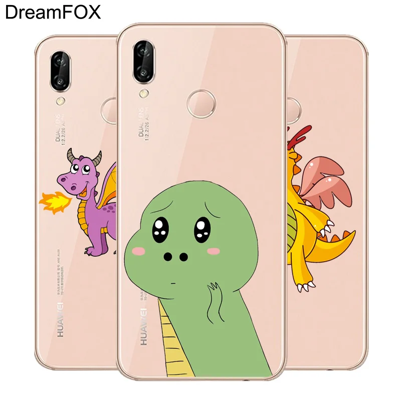 DREAMFOX L282 модный дизайн динозавра Мягкий ТПУ силиконовый чехол для huawei Honor 6A 6C 7X9 10 P20