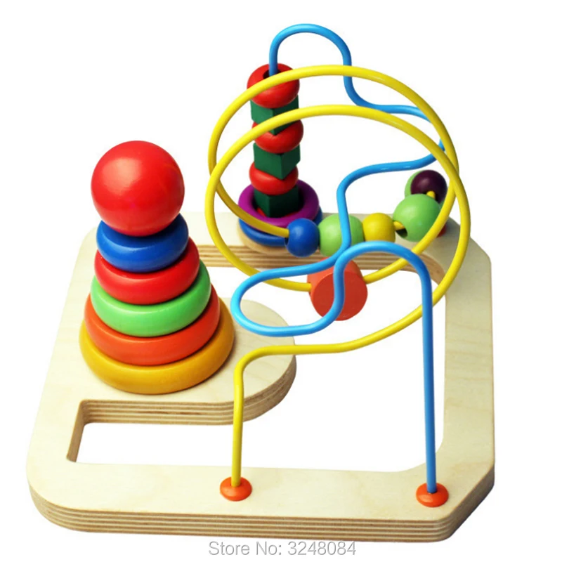 Новинка 1 набор деревянные игрушки Монтессори Подсчетные круги бусины проволока