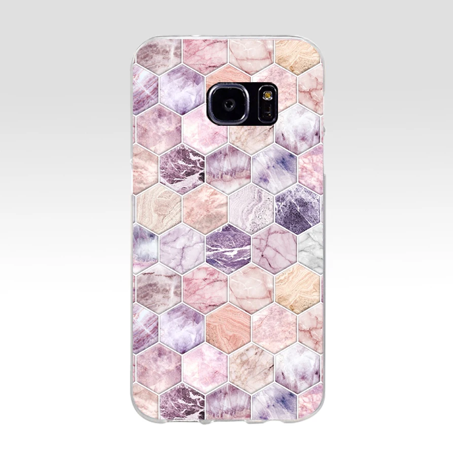 120AQ pink white blue marble Soft TPU Silicone Cover Case for samsung Galaxy s6 s6 s7 edge s8 s9 plus case - Цвет: 17