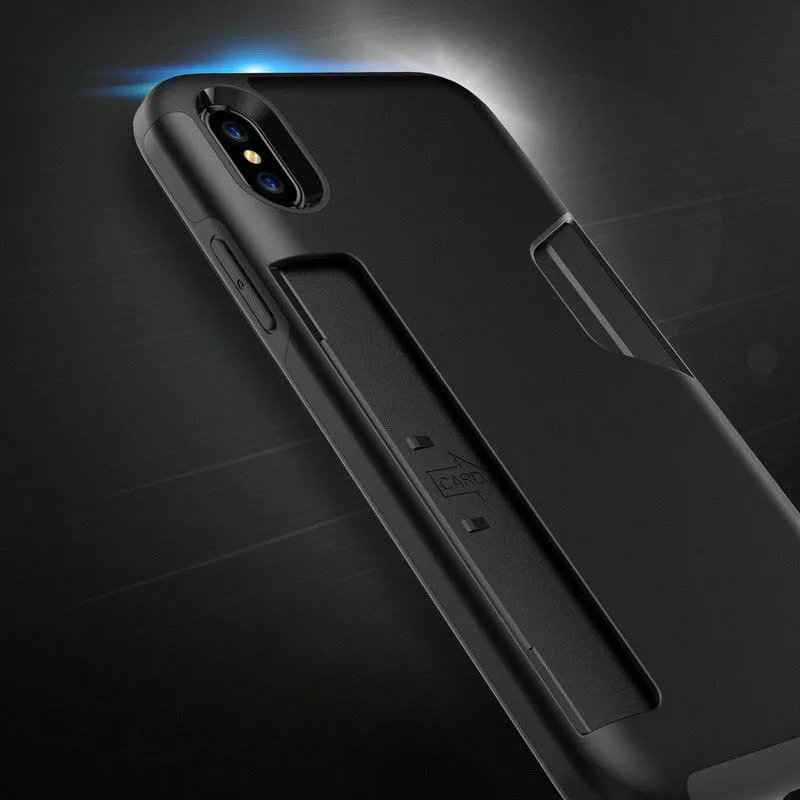 Armor Case for iPhone 7 8 7plus X 6 6S Plus 5 SE Shockproof Wallet Credit Card Holder Stand Cover For 10 6s |