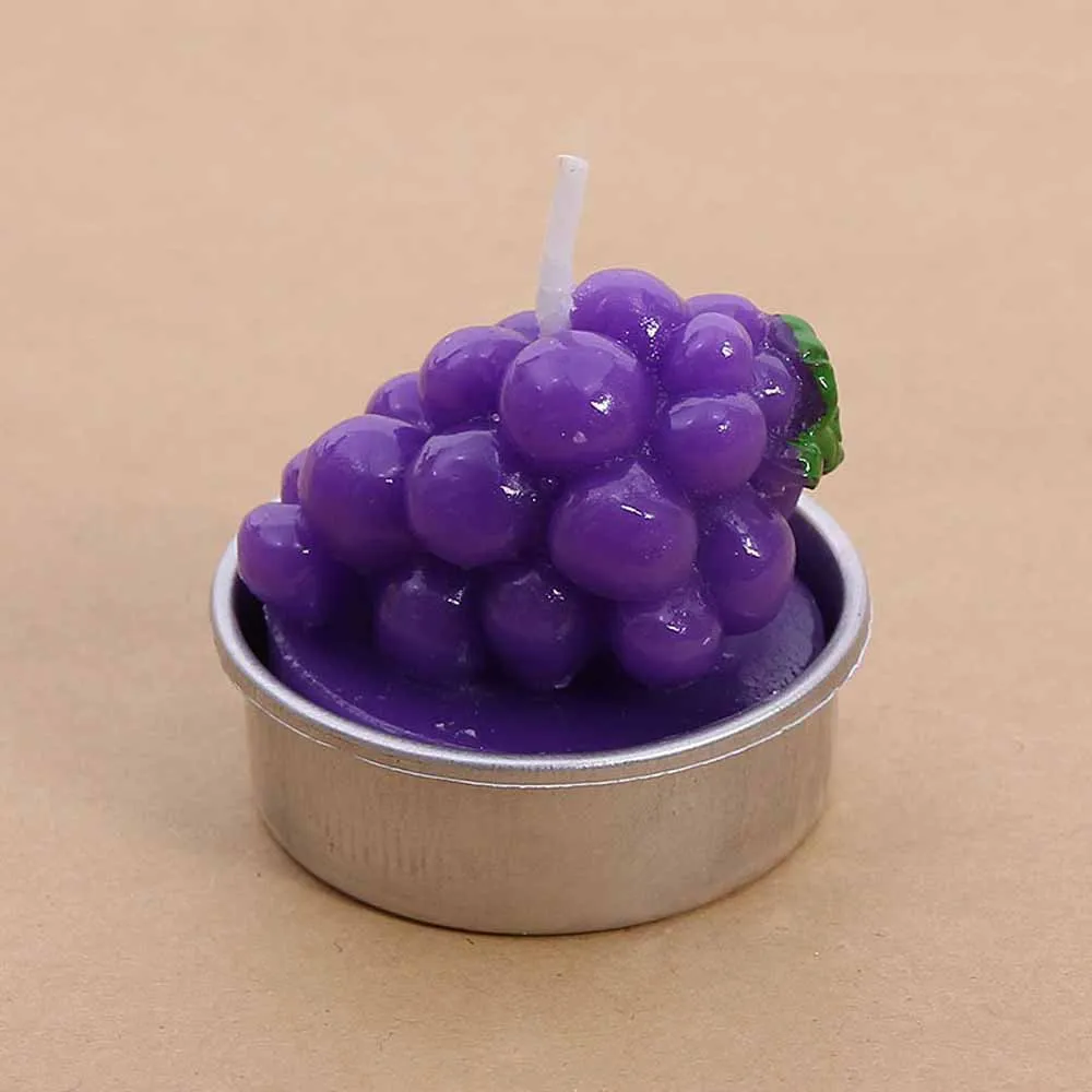 Purple grapes Искусственные мини-свечи в форме кактуса и винограда, ароматические Зеленые растения, свечи для украшения дня рождения, свадьбы, вечеринки - Цвет: Purple grapes