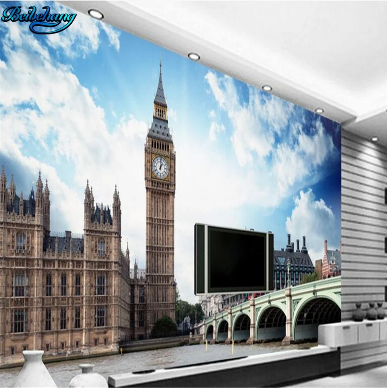 Beibehang британские часы башня европейская архитектура пейзаж фон для телевизора