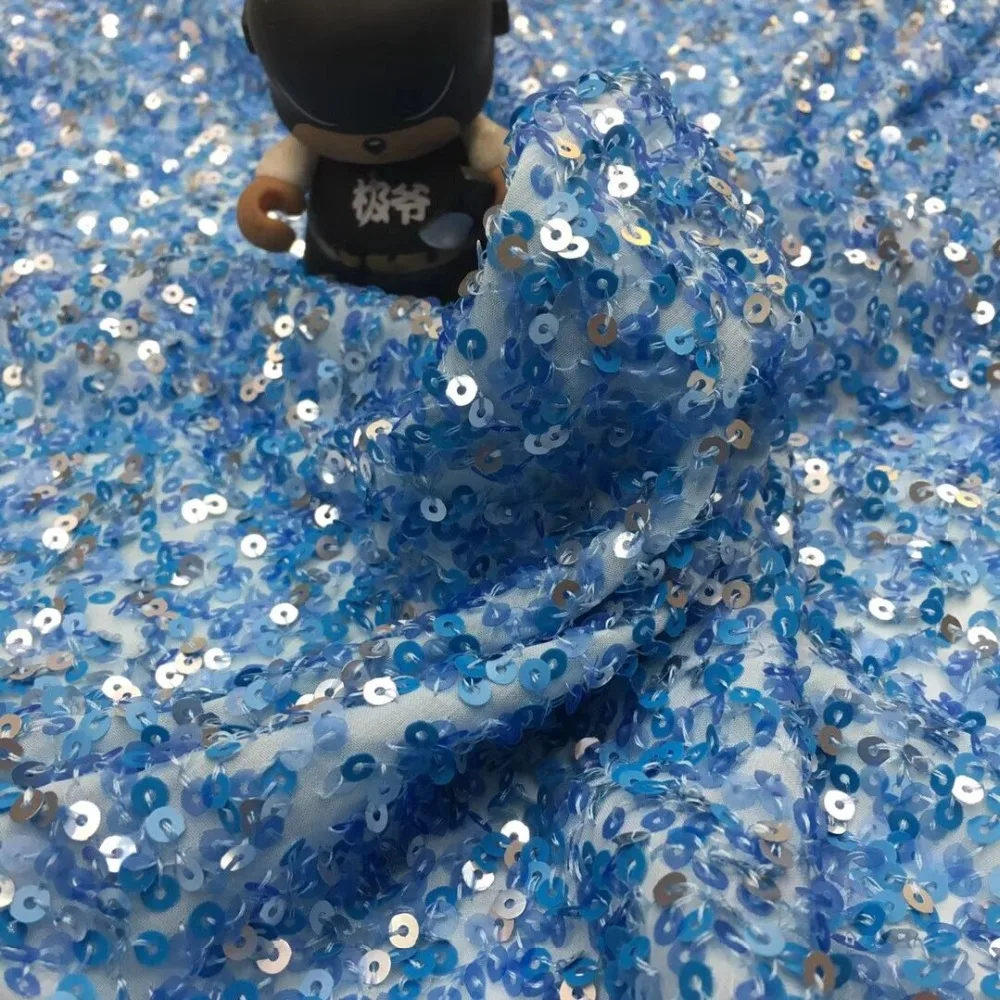 

beautiful SYJ-345 Nigerian french lace fabric for nice dress Embroidered lace fabric with sequins