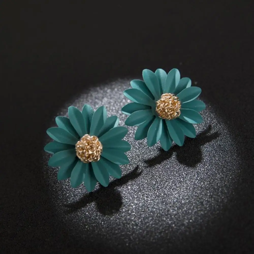Korean Style Colorful Spray Paint Big Flower Stud Earring For Women Girl Elegant Sweet Summer Earrings Charm Jewelry Brincos | Украшения и