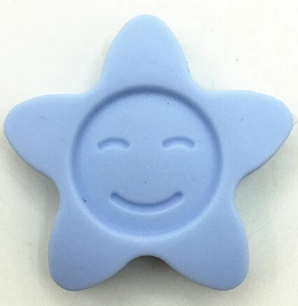 pale blue Силиконовые Прорезыватели свободные бусины высшего качества звезда(42 мм) свободные бусины для пищевых продуктов Силиконовые Прорезыватели бусины ожерелья - Цвет: pale blue