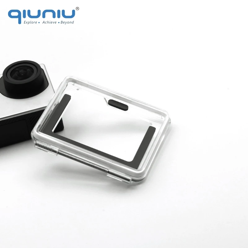 QIUNIU для Go Pro Аксессуары Открытый Скелет задняя дверь сенсорный дисплей чехол Замена для GoPro Hero 4 серебряный корпус Чехол