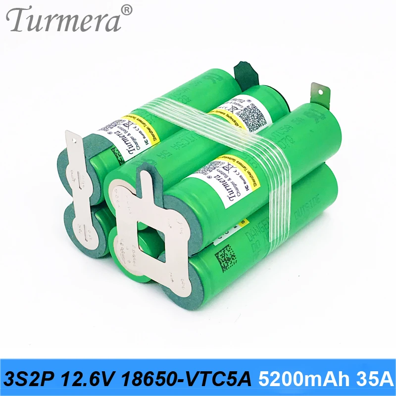 Аккумулятор 3s2p 18650 5200 мАч США 18650vtc5a 10 8 В 12 6 в 35 А|Перезаряжаемые батареи| |