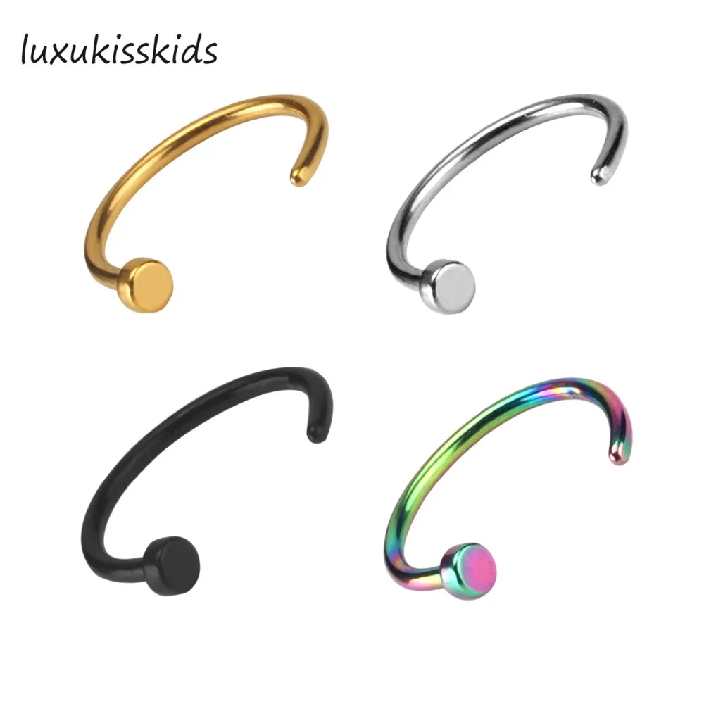LUXUKISSKIDS 4 шт./компл. разные цвета носа кольца в нос из нержавеющей стали тела