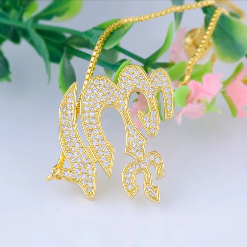 Высококачественная медь с цирконом Стразы Арабская Аллах Очаровательная