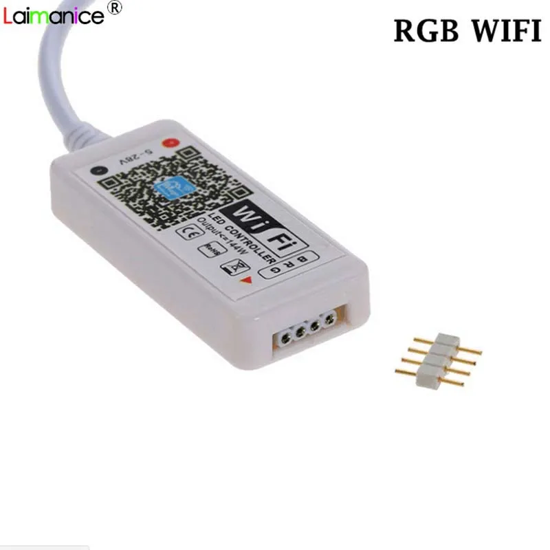 DC 5V 12V 24V Мини wifi led контроллер 16 миллионов цветов управление музыкой Wifi RGB/RGBW для