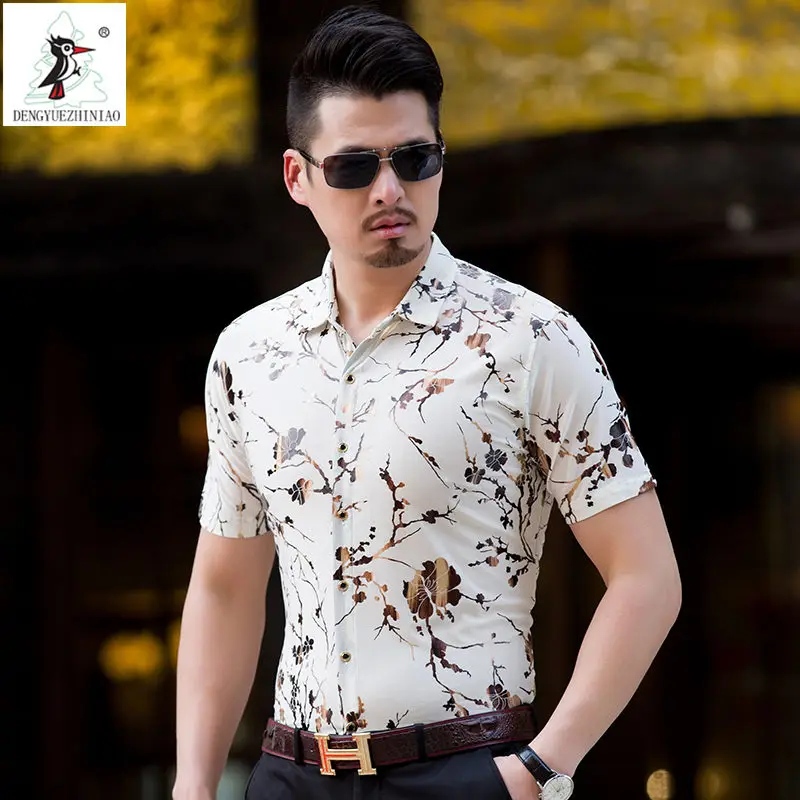 2017 Бесплатная доставка Одежды с коротким Рукавом Slim Fit Мужчины Рубашка Turn Down