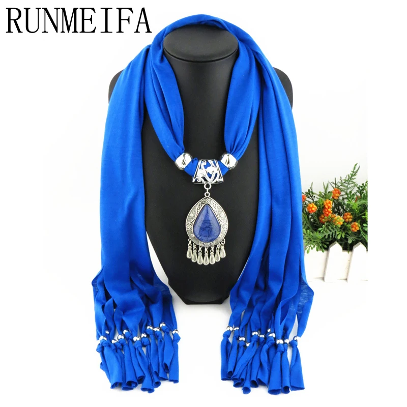 Женский шарф RUNMEIFA с подвеской в виде капель воды бесплатная доставка 2017|pendant