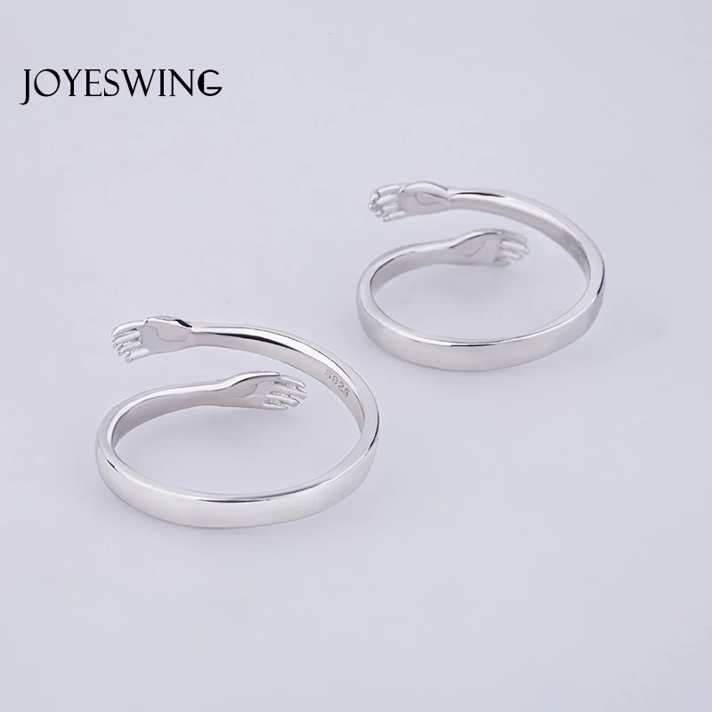 JOYESWING Fashion New Design Charms Hugging Hands Rings for Lovers' Engagement Wedding Jewelry Open Finger Women Femme | Украшения и