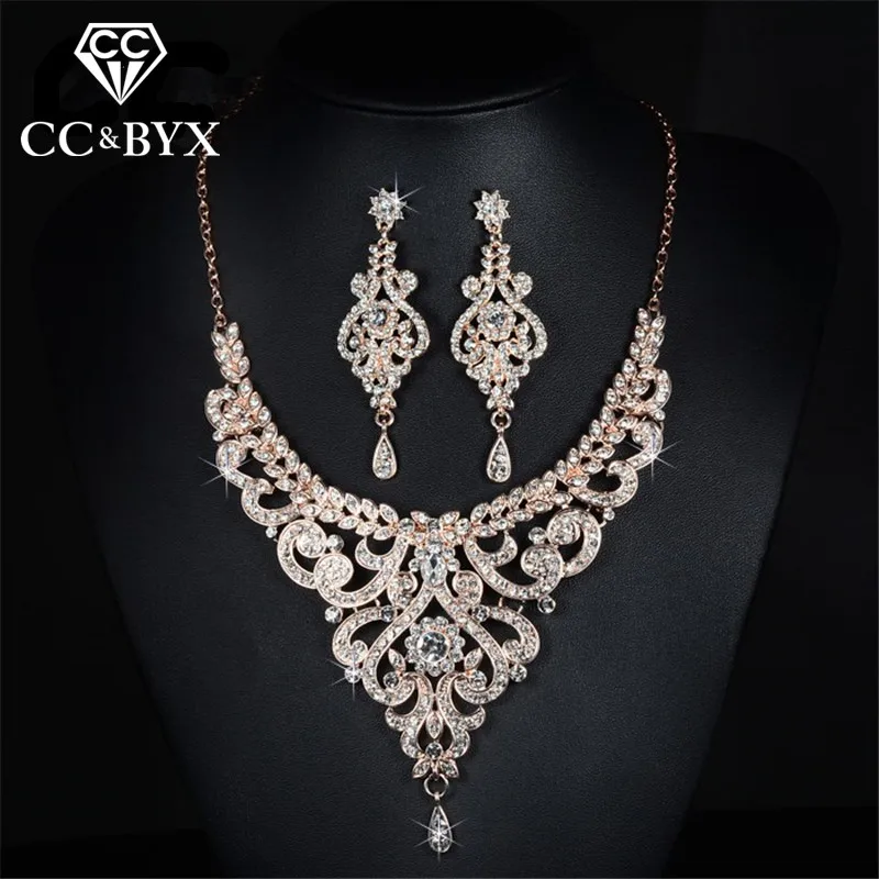 Женский комплект из колье и серёг с австрийским кристаллом|crystal necklace earrings set|necklace