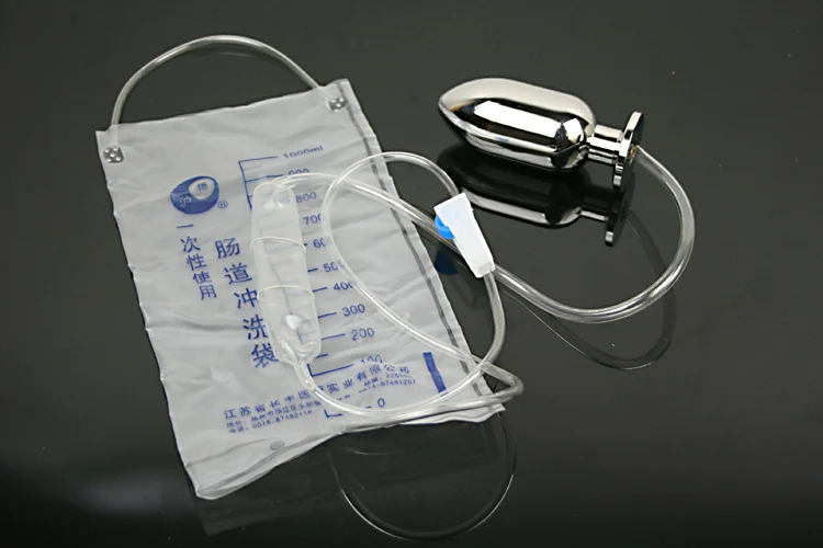 Анальная пробка из настоящей нержавеющей стали с промывкой сумка для клизмы