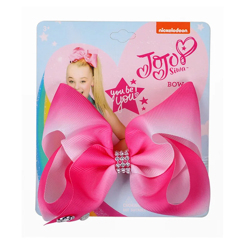 10 Девочки JoJo Siwa банты для волос с крокодил блестящие 5 дюймов Радуга Аллигатор горный хрусталь заколки для волос Детские аксессуары - Цвет: 10