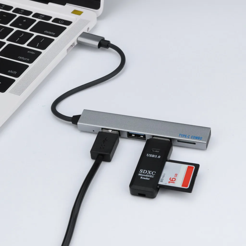 Высокоскоростной мини-концентратор USB Type-C на 3 порта OTG адаптер для ноутбука