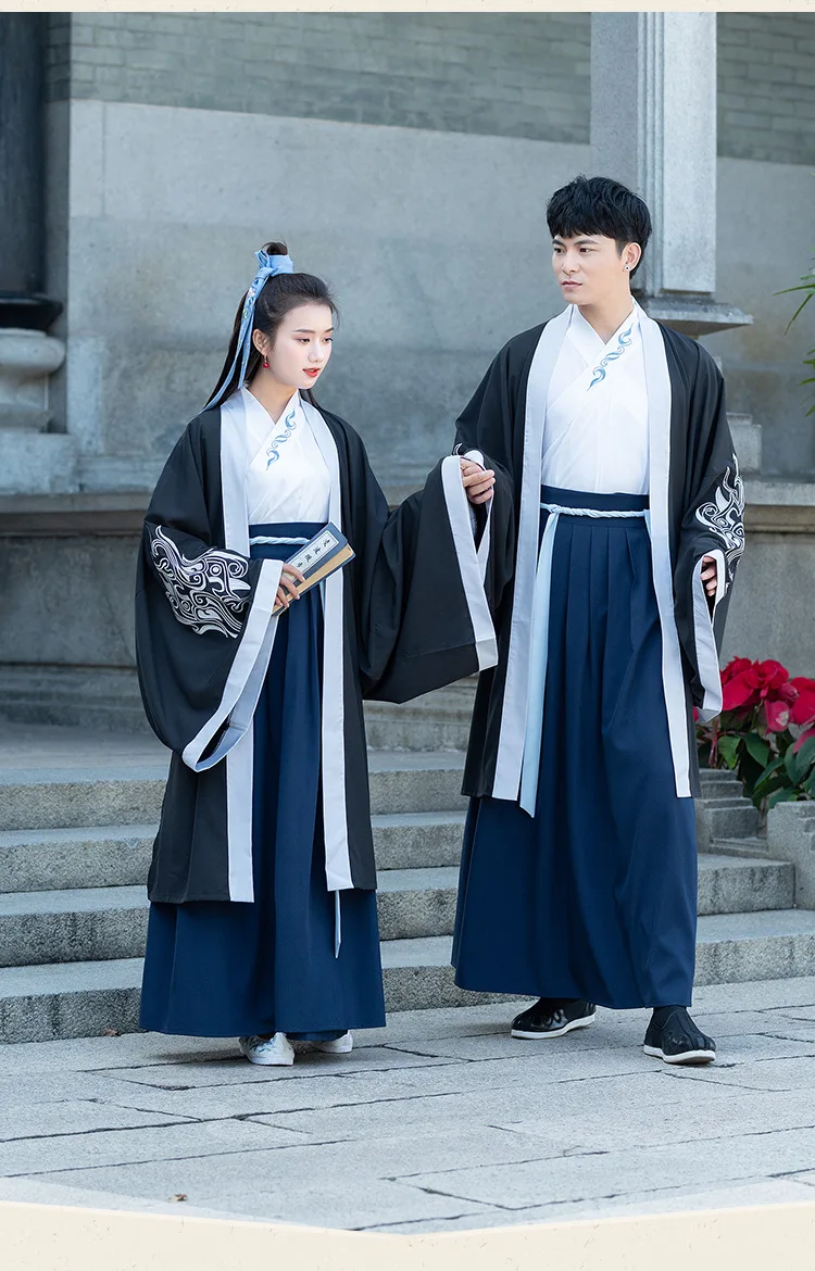 Hanfu костюм династии Тан с длинными рукавами китайский стиль костюмы традиционный старинный костюм для выступлений вышивка наряды мужской DN3510