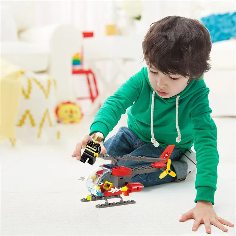 Пожарно спасательный вертолет модель самолета строительные блоки