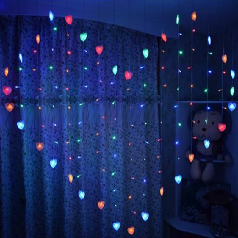 СВЕТОДИОДНЫЕ гирлянды в форме сердца рождественские сказочные огни 124