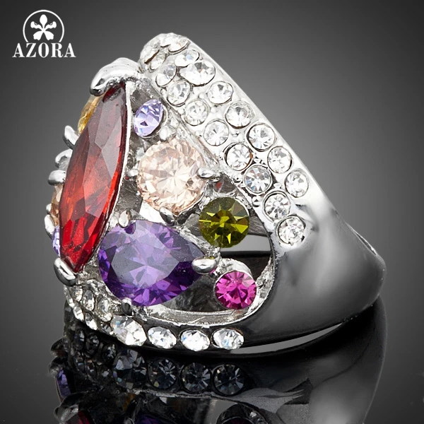 Азора белого золота Цвет Stellux Многоцветный Австрийские хрустальные бусины